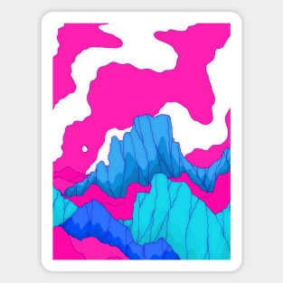 Mounts of pink and blue Magnet